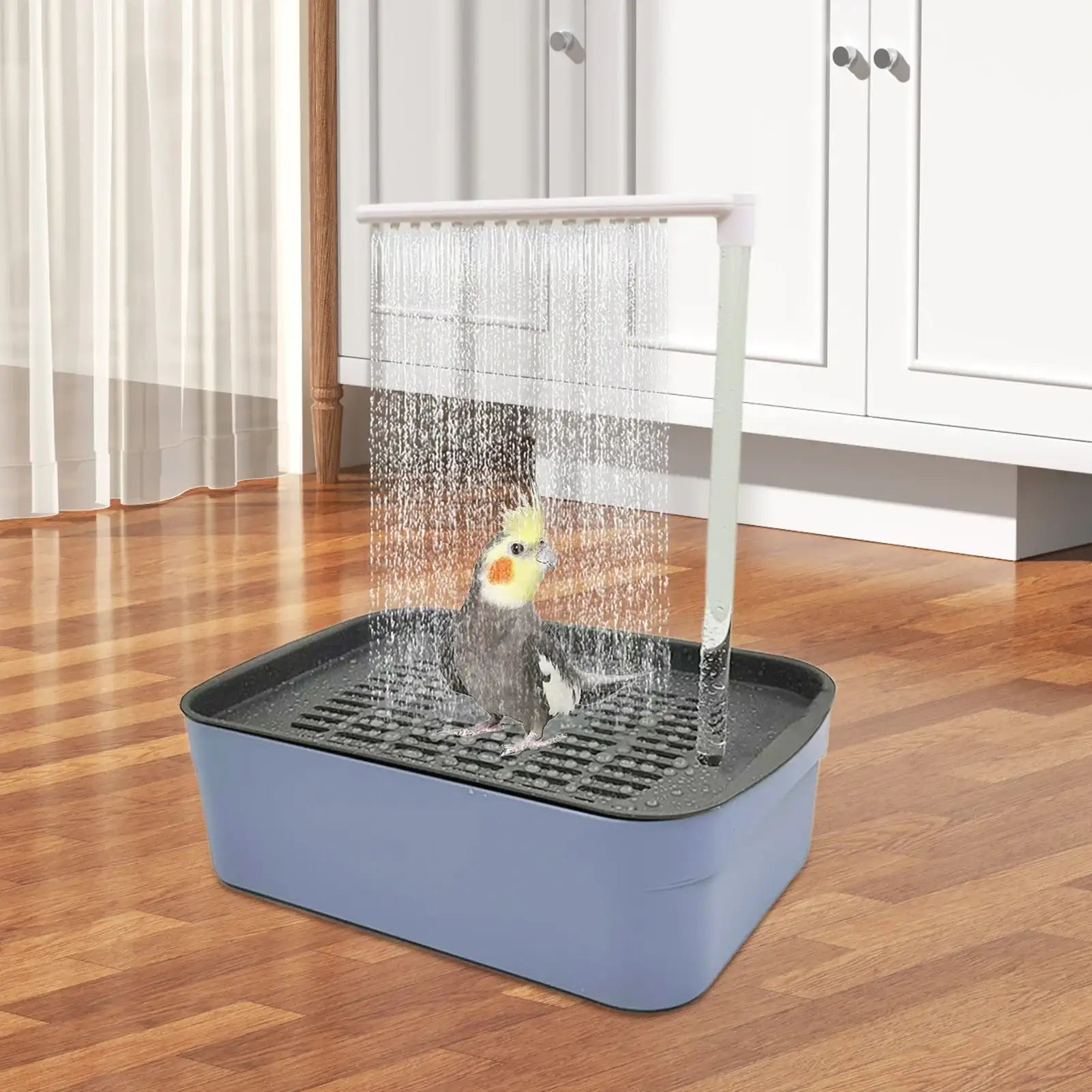 Automatic Parrot Bird Bath – Circulating Water Shower Bathtub for Pet Bird