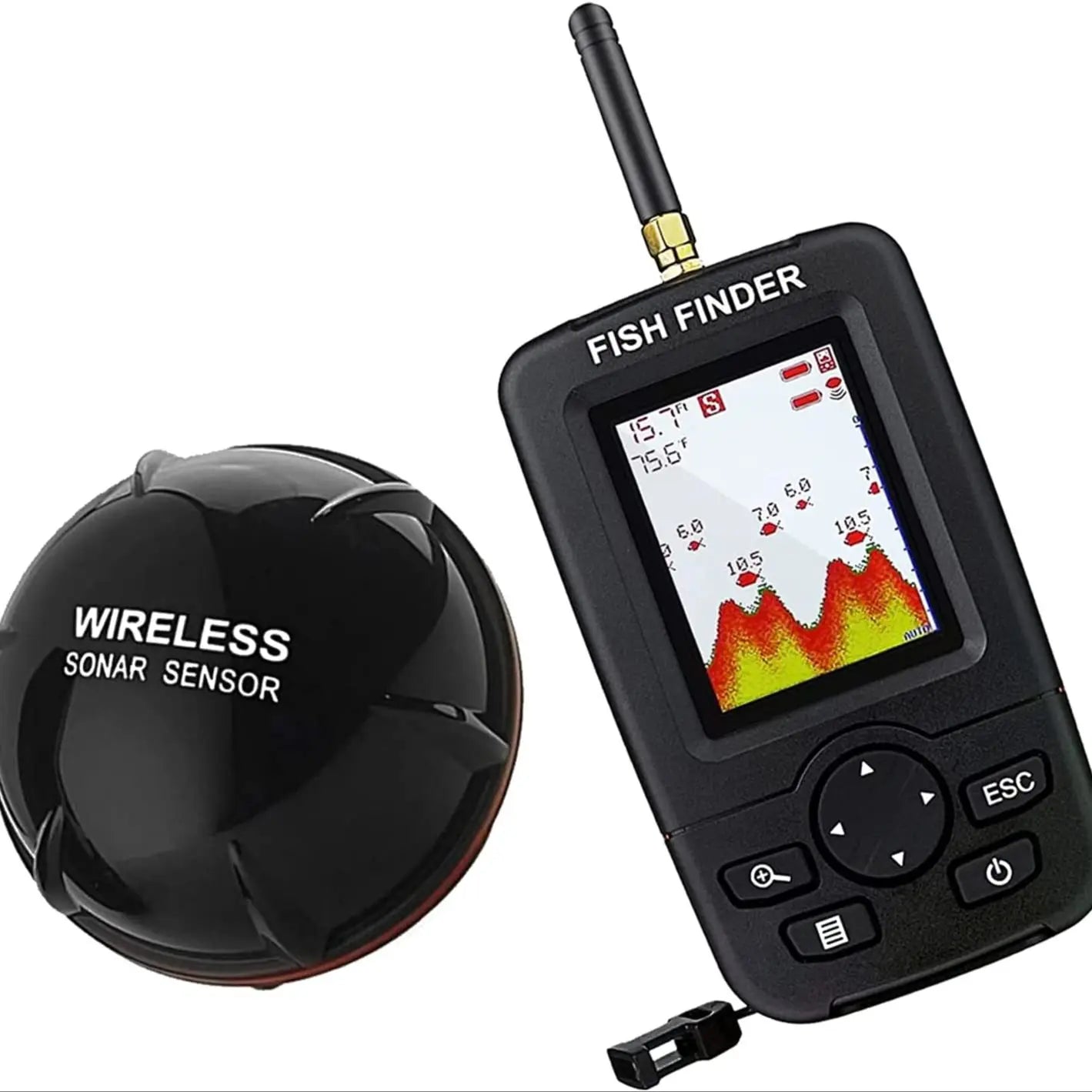 Portable Wireless Fish Finder – Sonar Fishing Alert & Underwater Echo Sounder for Accurate Fish Detection - Moss Roze