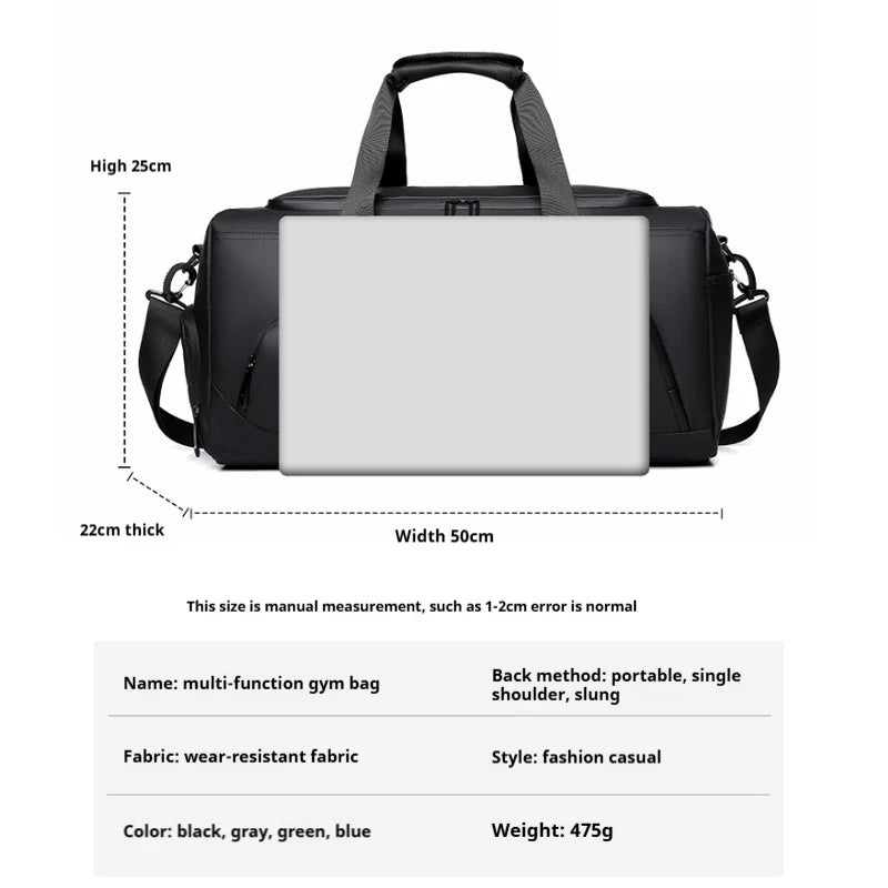 Large Capacity Sports Gym Duffel Bag with Shoe Compartment – Portable Travel Workout Handbag for Men & Women - Moss Roze