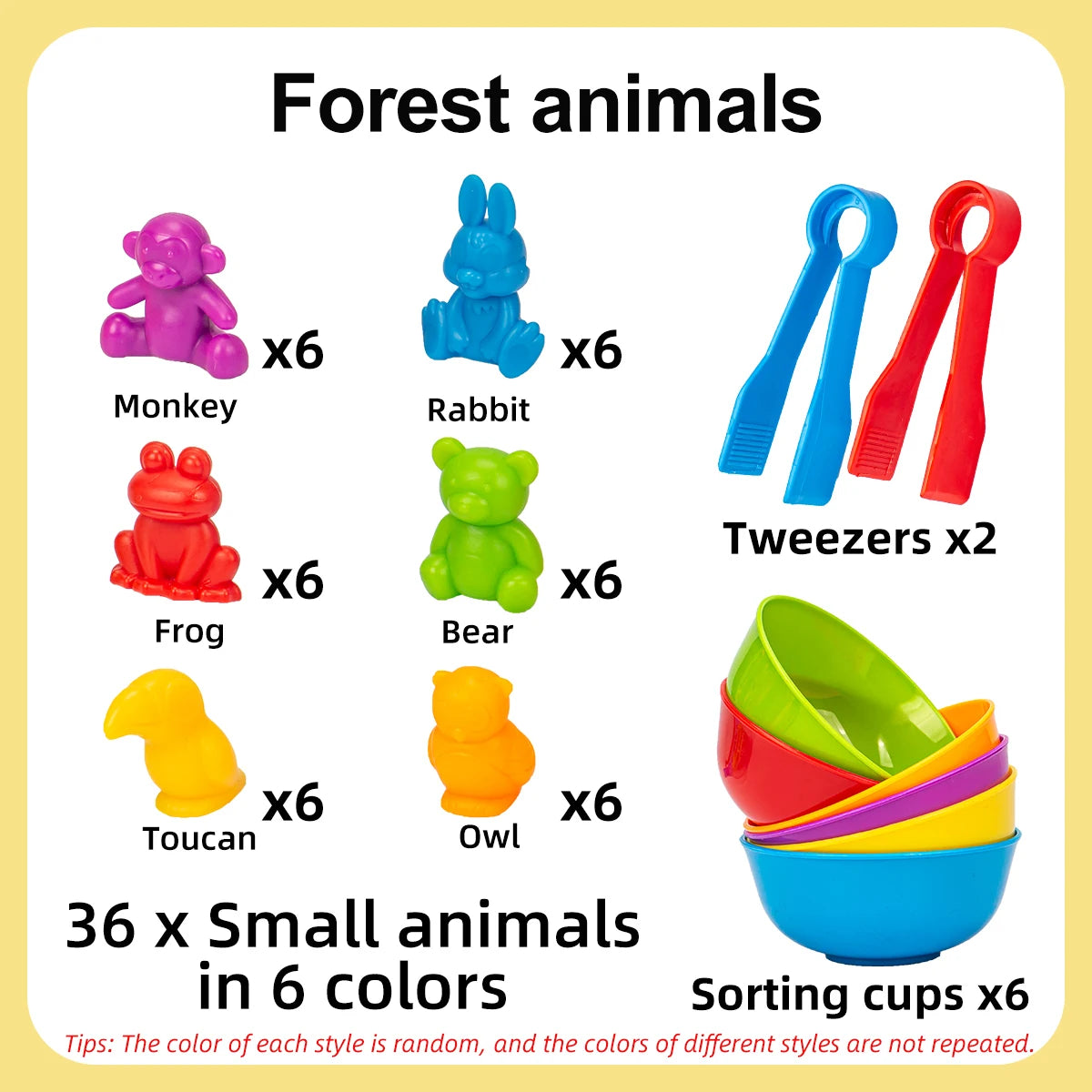 Counting Animal Sorting Toys – Montessori Preschool Learning Set for Toddlers, Color & Shape Recognition, STEM Math Educational toy - Moss Roze