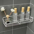 Wall Mounted Bathroom Shelf | Iron Corner Shower Rack with Drain Basket for Shampoo & Cosmetics – No Drill Storage Organizer for Bathroom & Kitchen - Moss Roze