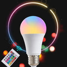 RGB LED Light Bulb with Remote Control, 16 Colors E27 220V Smart Dimmable Multicolor Lamp for Home & Mood Lighting | smart Tech gadgets - Moss Roze