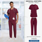 Unisex Nursing Scrubs Set – Anti-Wrinkle Medical Uniform for Doctors, Nurses & Hospital Staff - Moss Roze