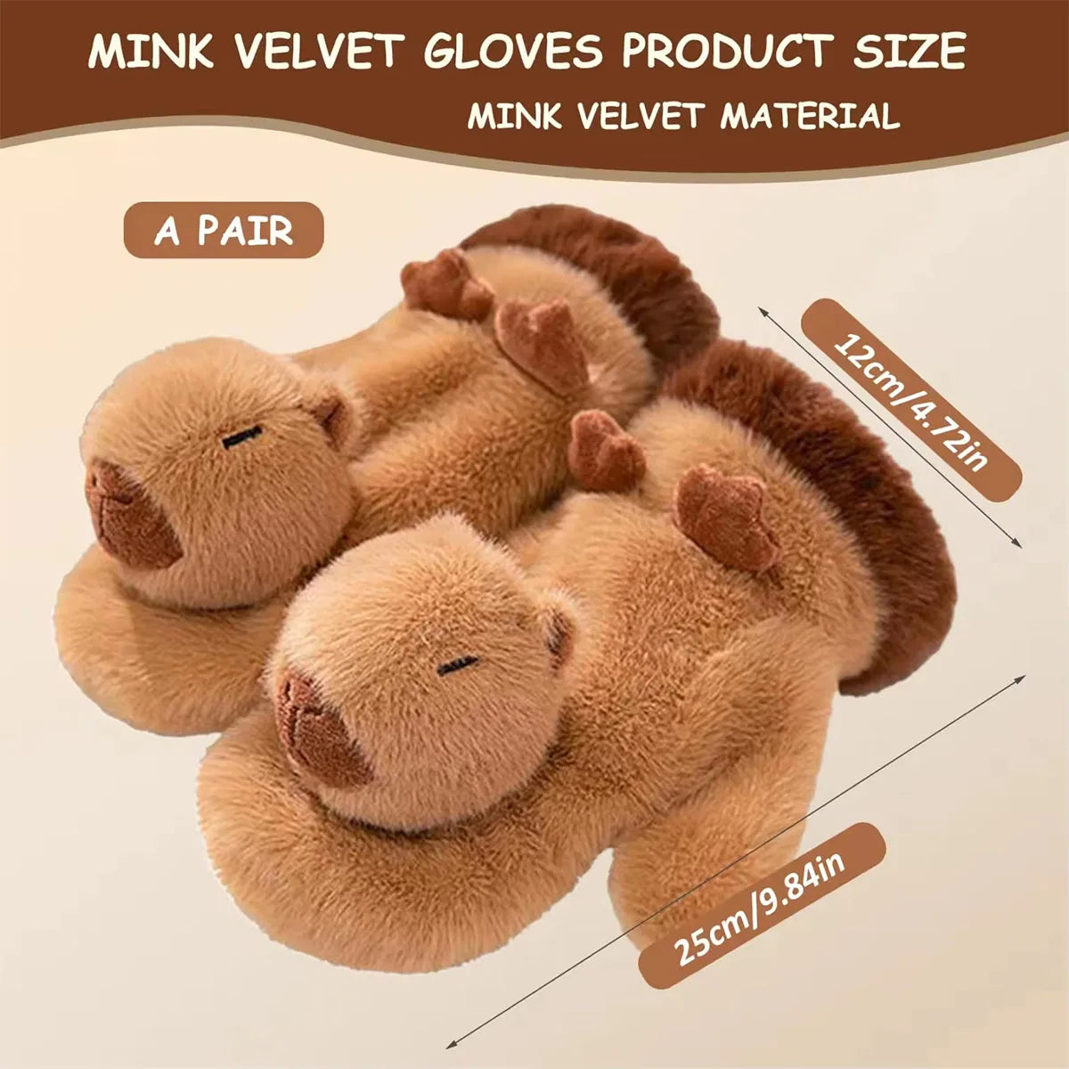 Cute Capybara & Penguin Plush Gloves with Hat & Scarf | Soft Warm Winter Fleece Mittens – Perfect Christmas & New Year Gift | Best Winter Apparel - Moss Roze
