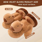 Cute Capybara & Penguin Plush Gloves with Hat & Scarf | Soft Warm Winter Fleece Mittens – Perfect Christmas & New Year Gift | Best Winter Apparel - Moss Roze