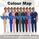 Unisex Nursing Scrubs Set – Anti-Wrinkle Medical Uniform for Doctors, Nurses & Hospital Staff - Moss Roze