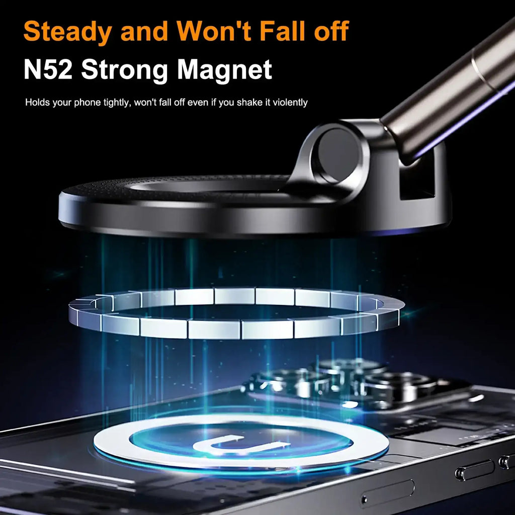 360° Magnetic Phone Holder – Foldable Car & Desk Mount with Strong Magnet and Vacuum Suction