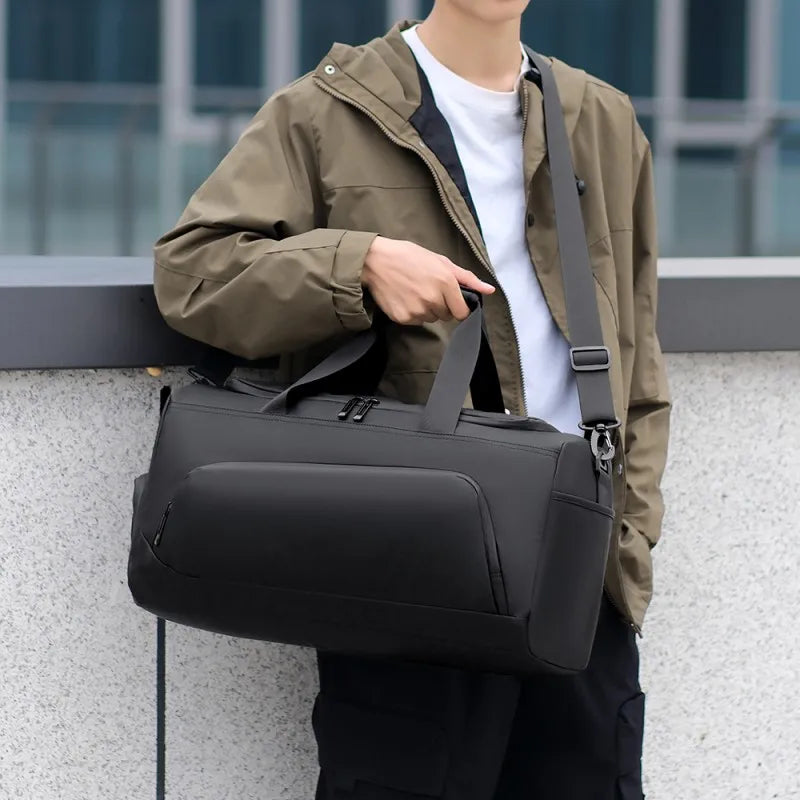 Large Capacity Sports Gym Duffel Bag with Shoe Compartment – Portable Travel Workout Handbag for Men & Women - Moss Roze