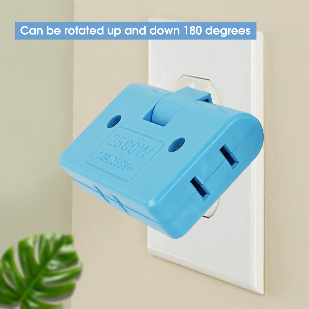 3-in-1 US Plug Rotatable Socket Converter – Compact Multi-Plug Adapter (180° Rotation) - Moss Roze