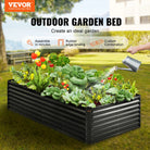 Raised Garden Bed Kit – Large Metal Planter Box with Open Bottom for Outdoor Vegetables, Flowers, and Herbs - Moss Roze